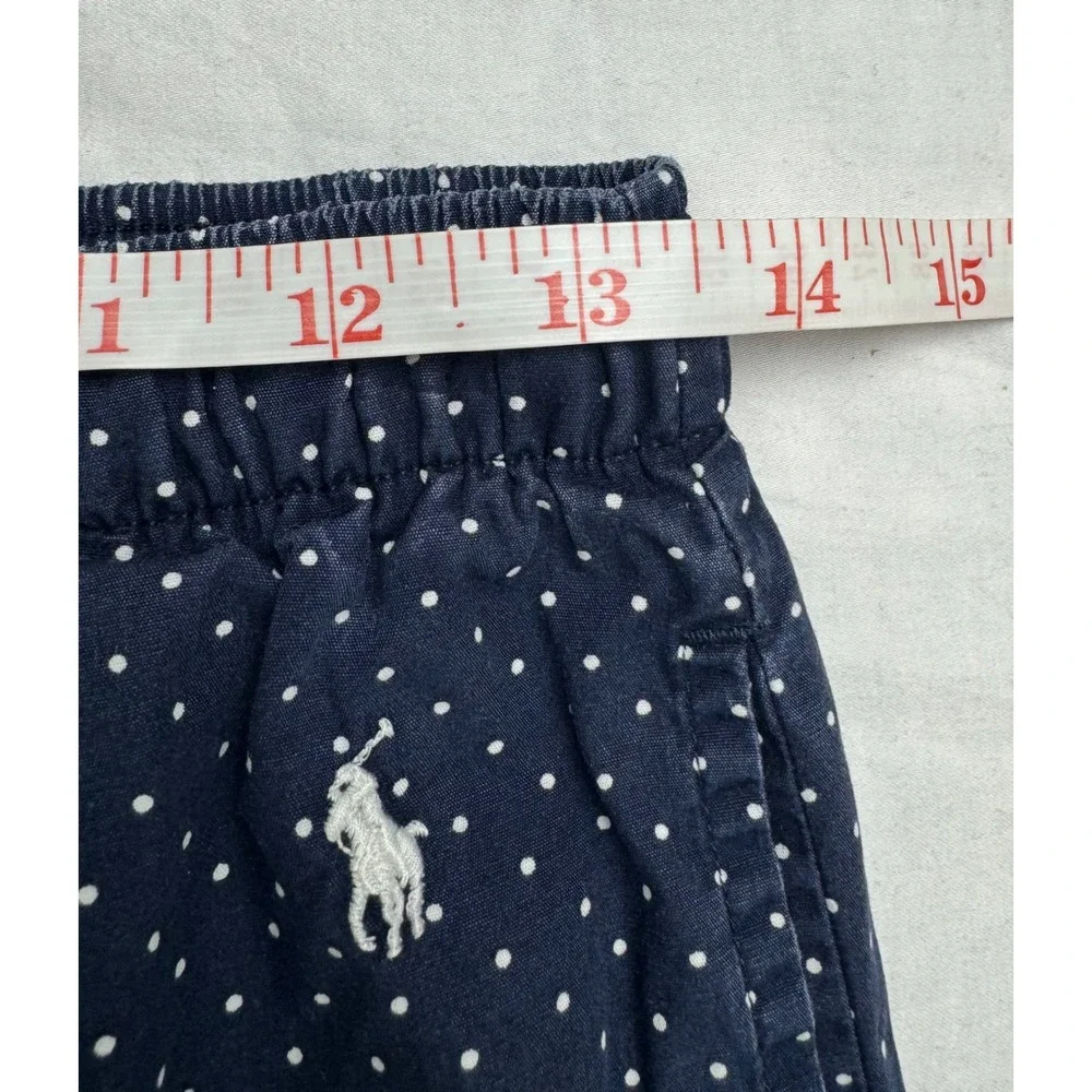 Ralph Lauren Polo Classic Pajama Lounge Pant Navy White Polka Dot SZ S with pony